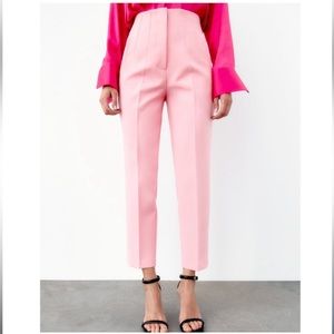 NWT Zara Pink High-Waisted Pants